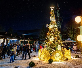 Rozświetlona noc sylwestrowa na Górze Parkowej